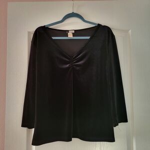 Black velvet spandex top